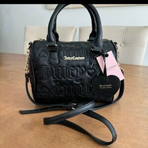 Juicy Couture Black Puffed Quilted Bestsellers Fame Satchel